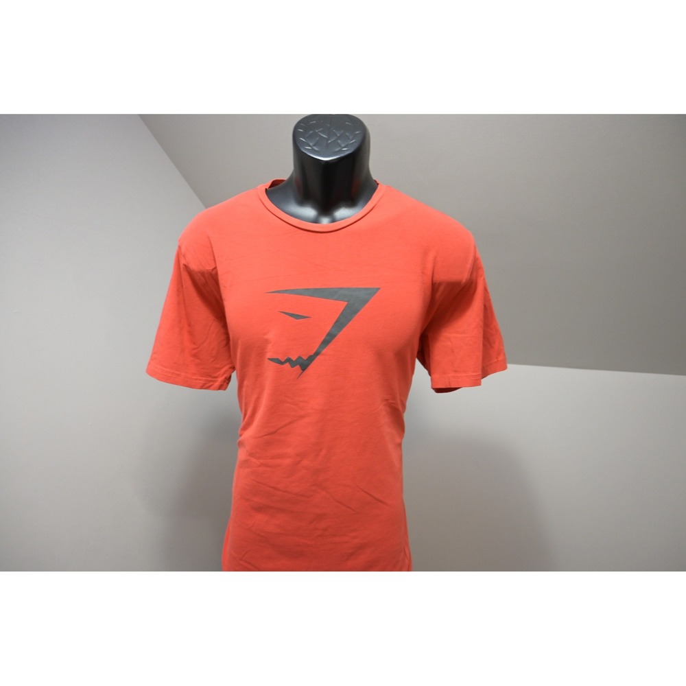 Gymshark T-Shirt Mens Large Orange Graphic Logo Short Sleeve Athletic Excellent